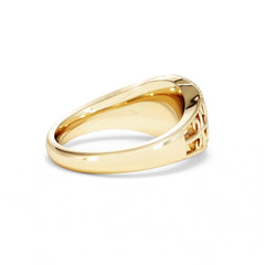 Libra Zodiac 0.01ct Lab Diamond Signet Ring in 18K Gold Vermeil