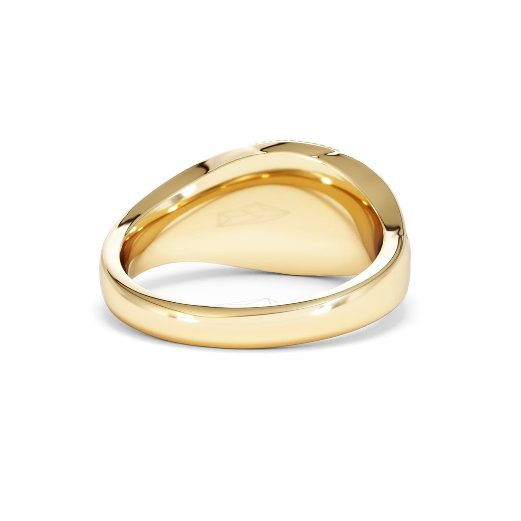 Libra Zodiac 0.01ct Lab Diamond Signet Ring in 18K Gold Vermeil
