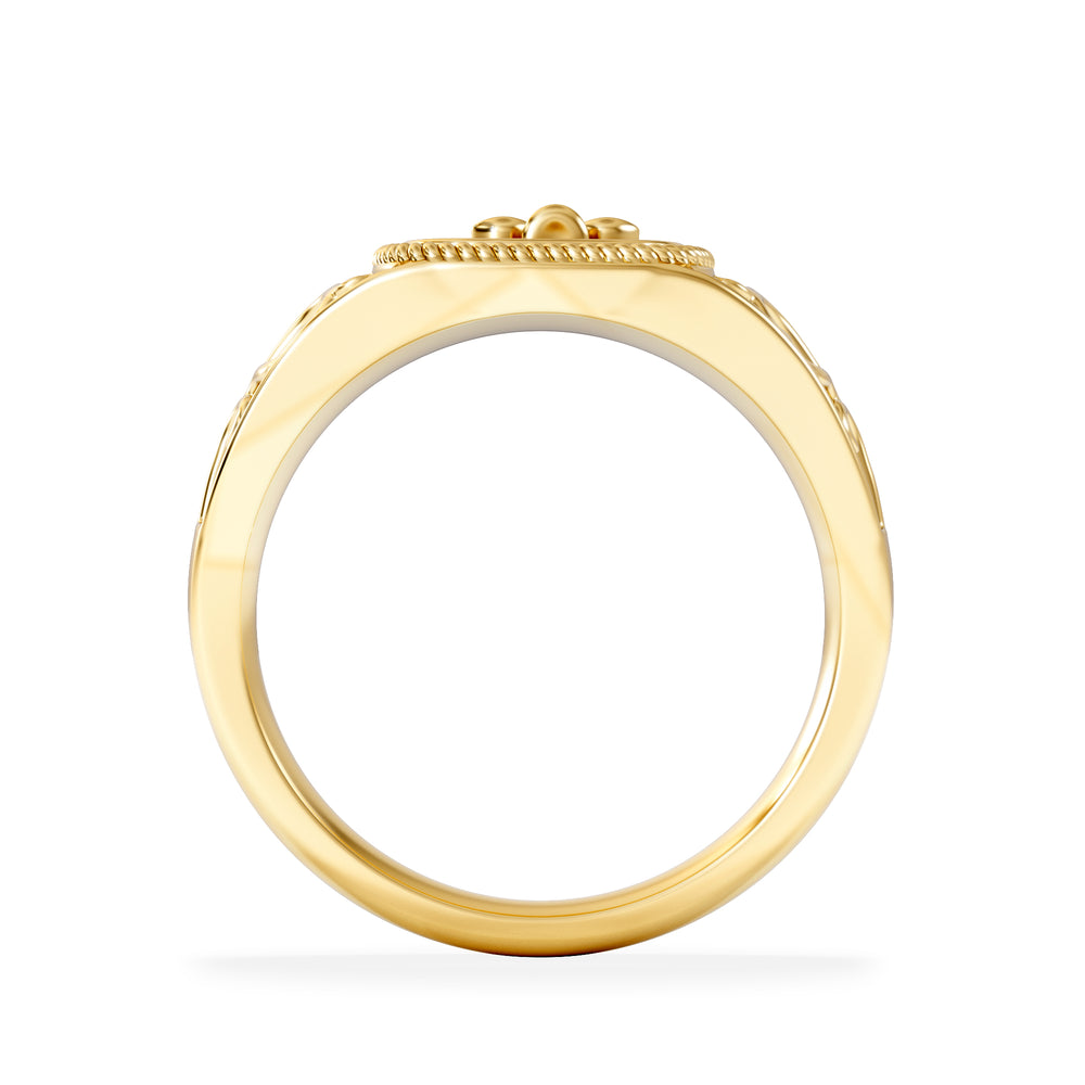 Libra Zodiac 0.01ct Lab Diamond Signet Ring in 18K Gold Vermeil