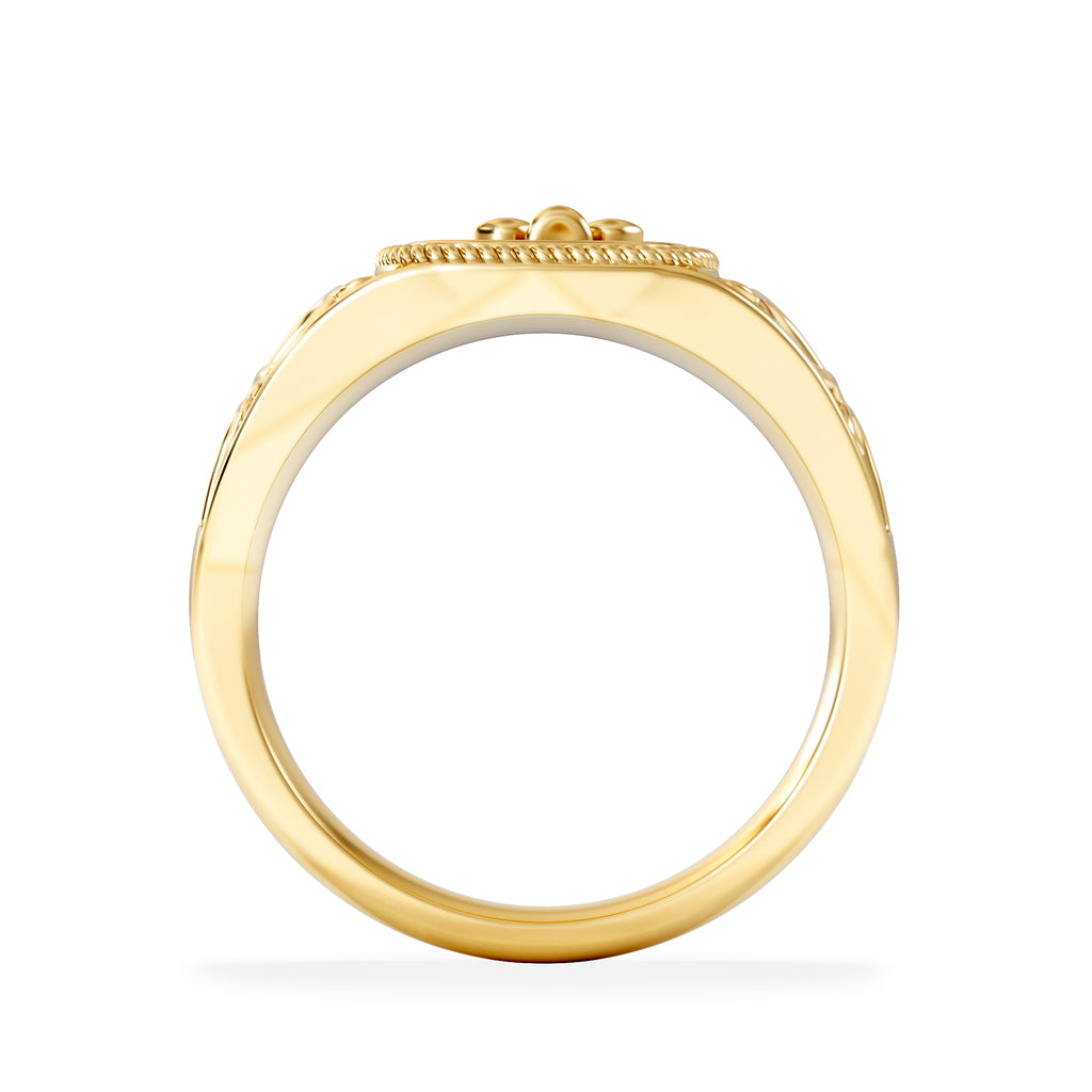 Libra Zodiac 0.01ct Lab Diamond Signet Ring in 18K Gold Vermeil