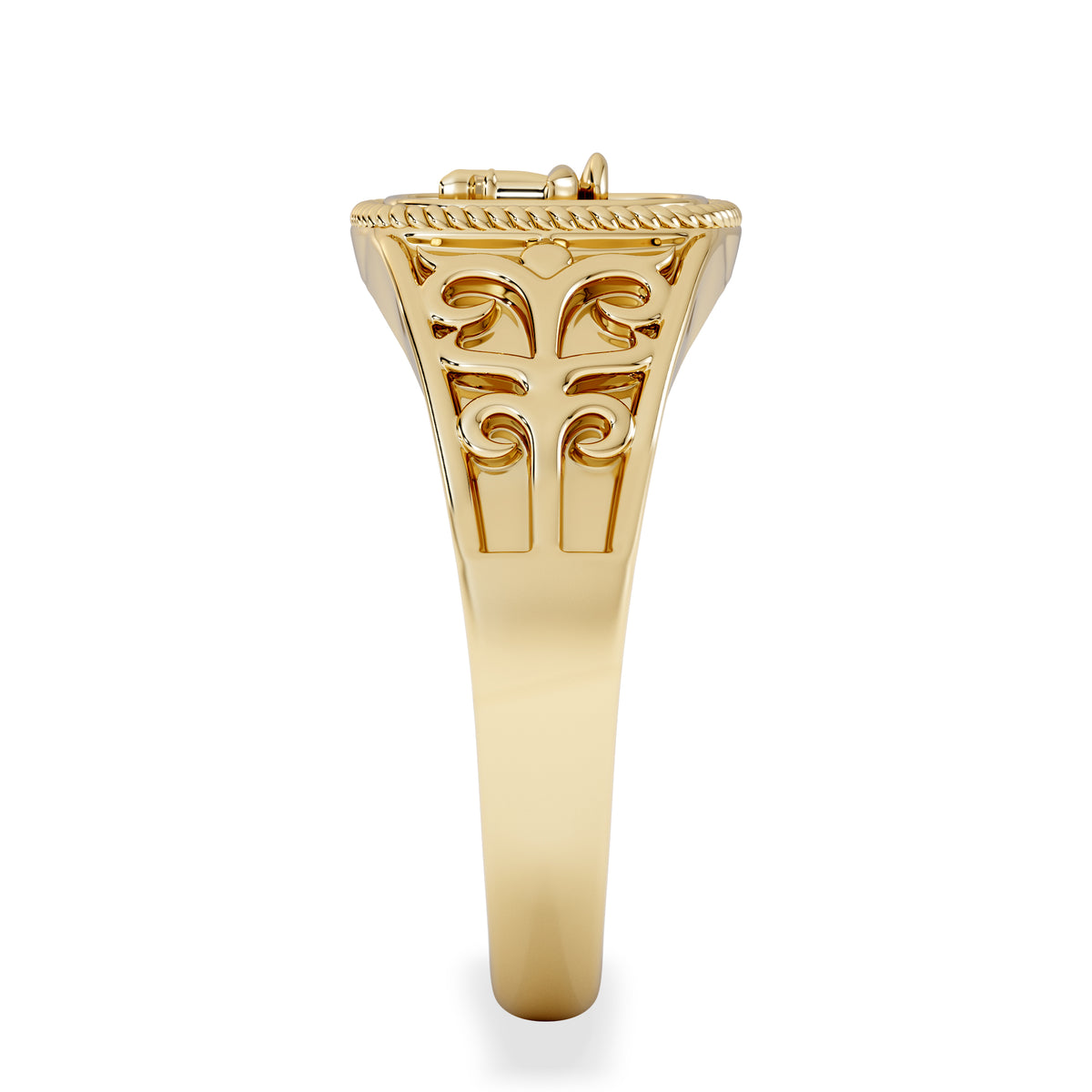 Libra Zodiac 0.01ct Lab Diamond Signet Ring in 18K Gold Vermeil