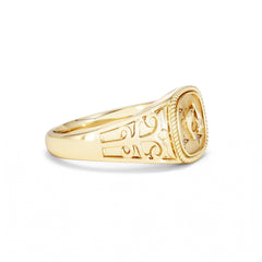 Pisces Zodiac 0.01ct Lab Diamond Signet Ring in 18K Gold Vermeil