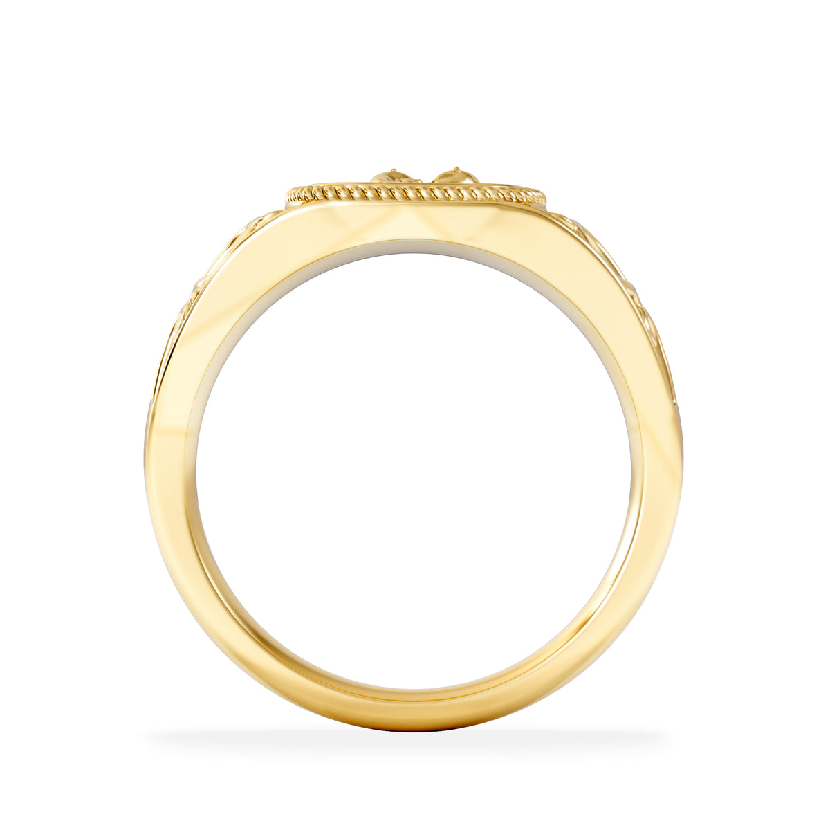Pisces Zodiac 0.01ct Lab Diamond Signet Ring in 18K Gold Vermeil
