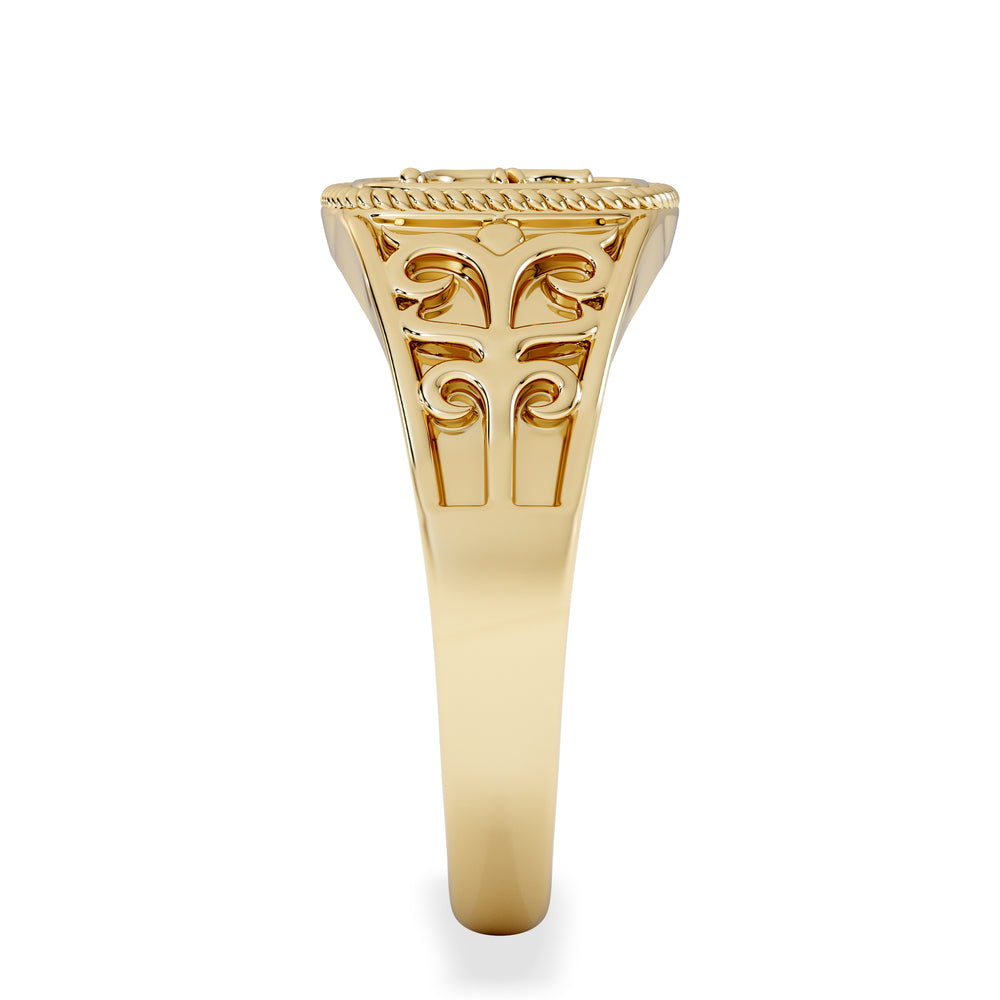Sagittarius Zodiac 0.01ct Lab Diamond Signet Ring in 18K Gold Vermeil