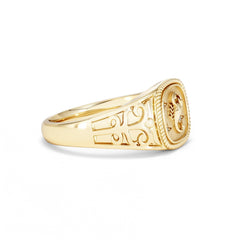 Scorpio Zodiac 0.01ct Lab Diamond Signet Ring in 18K Gold Vermeil