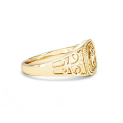 Scorpio Zodiac 0.01ct Lab Diamond Signet Ring in 18K Gold Vermeil