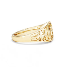 Scorpio Zodiac 0.01ct Lab Diamond Signet Ring in 18K Gold Vermeil