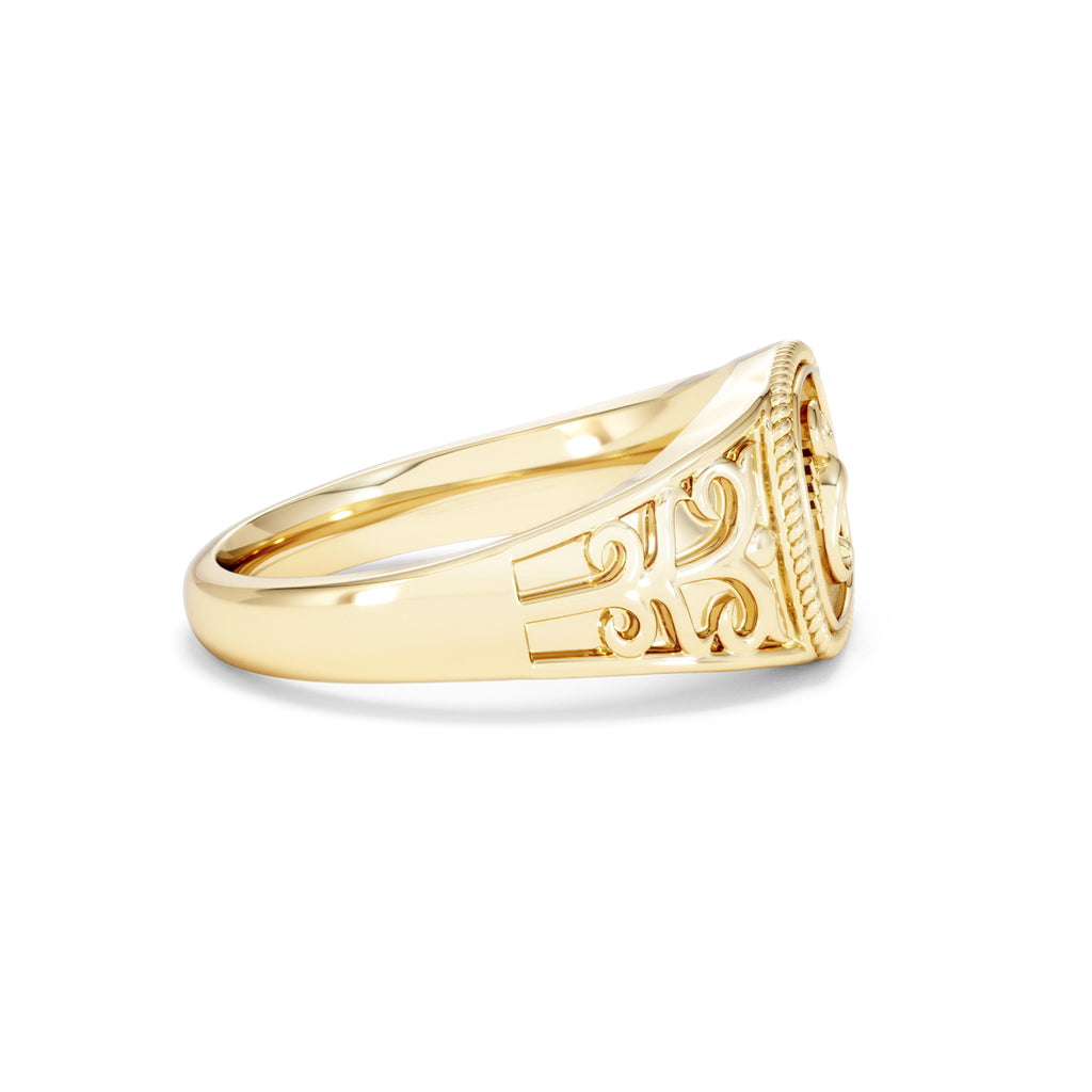 Scorpio Zodiac 0.01ct Lab Diamond Signet Ring in 18K Gold Vermeil