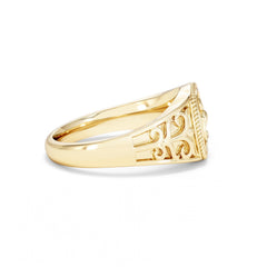 Scorpio Zodiac 0.01ct Lab Diamond Signet Ring in 18K Gold Vermeil
