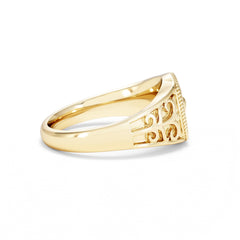 Scorpio Zodiac 0.01ct Lab Diamond Signet Ring in 18K Gold Vermeil