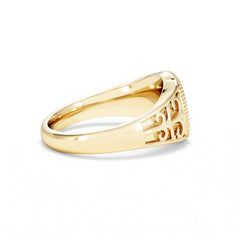 Scorpio Zodiac 0.01ct Lab Diamond Signet Ring in 18K Gold Vermeil