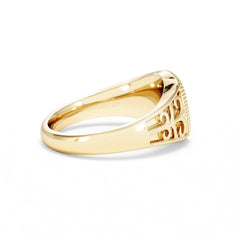 Scorpio Zodiac 0.01ct Lab Diamond Signet Ring in 18K Gold Vermeil