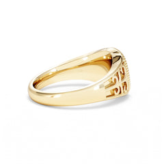Scorpio Zodiac 0.01ct Lab Diamond Signet Ring in 18K Gold Vermeil