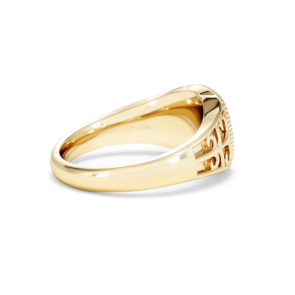 Scorpio Zodiac 0.01ct Lab Diamond Signet Ring in 18K Gold Vermeil