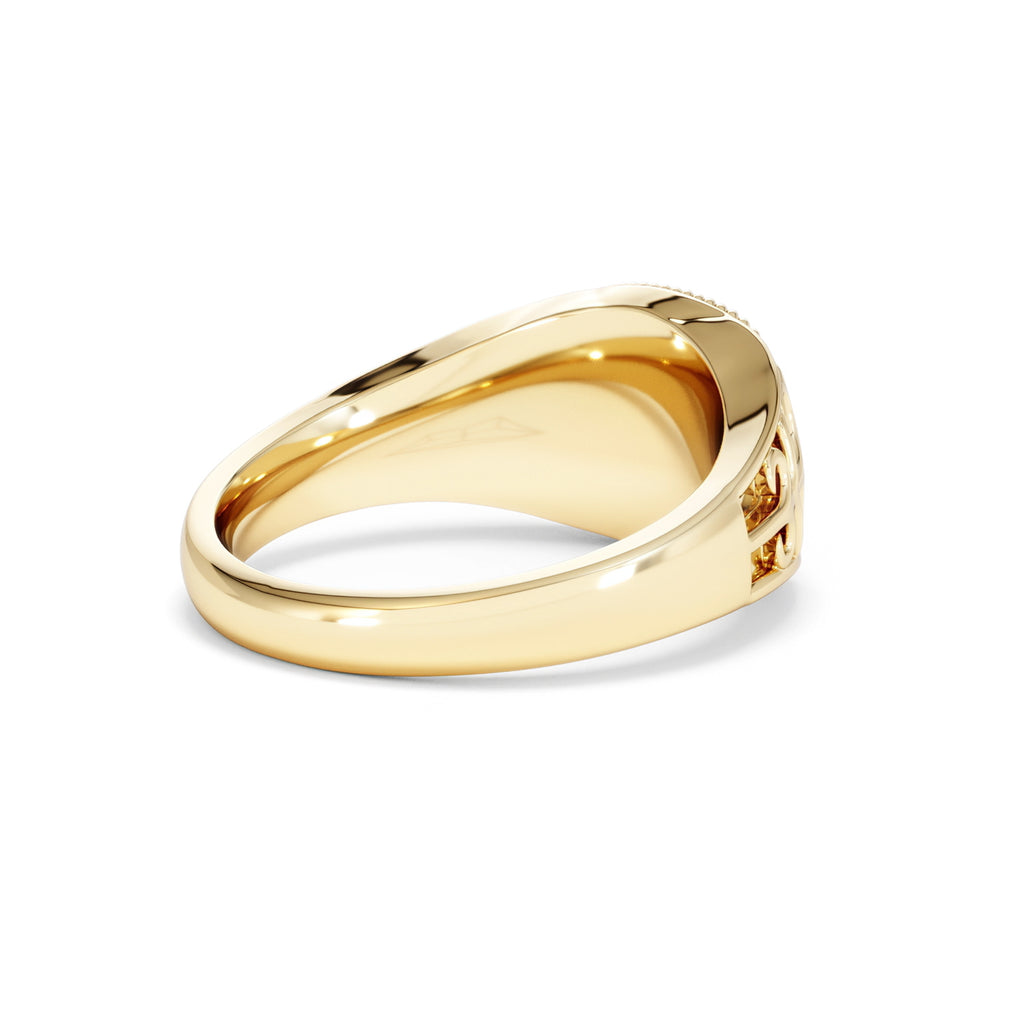 Scorpio Zodiac 0.01ct Lab Diamond Signet Ring in 18K Gold Vermeil
