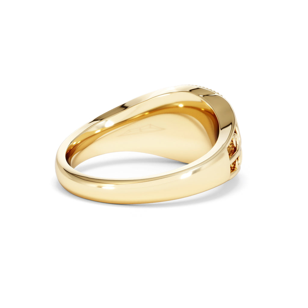 Scorpio Zodiac 0.01ct Lab Diamond Signet Ring in 18K Gold Vermeil