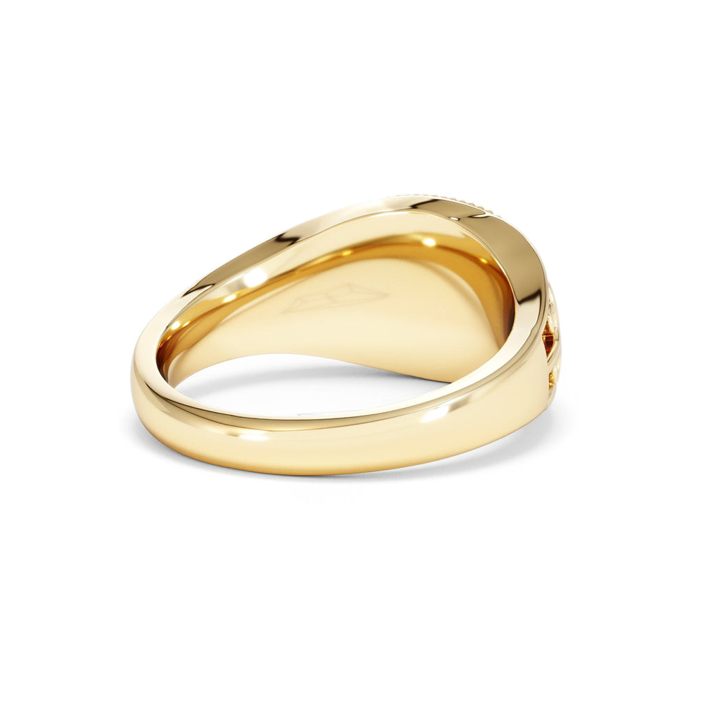 Scorpio Zodiac 0.01ct Lab Diamond Signet Ring in 18K Gold Vermeil