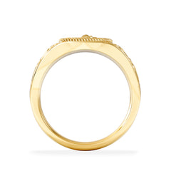 Scorpio Zodiac 0.01ct Lab Diamond Signet Ring in 18K Gold Vermeil