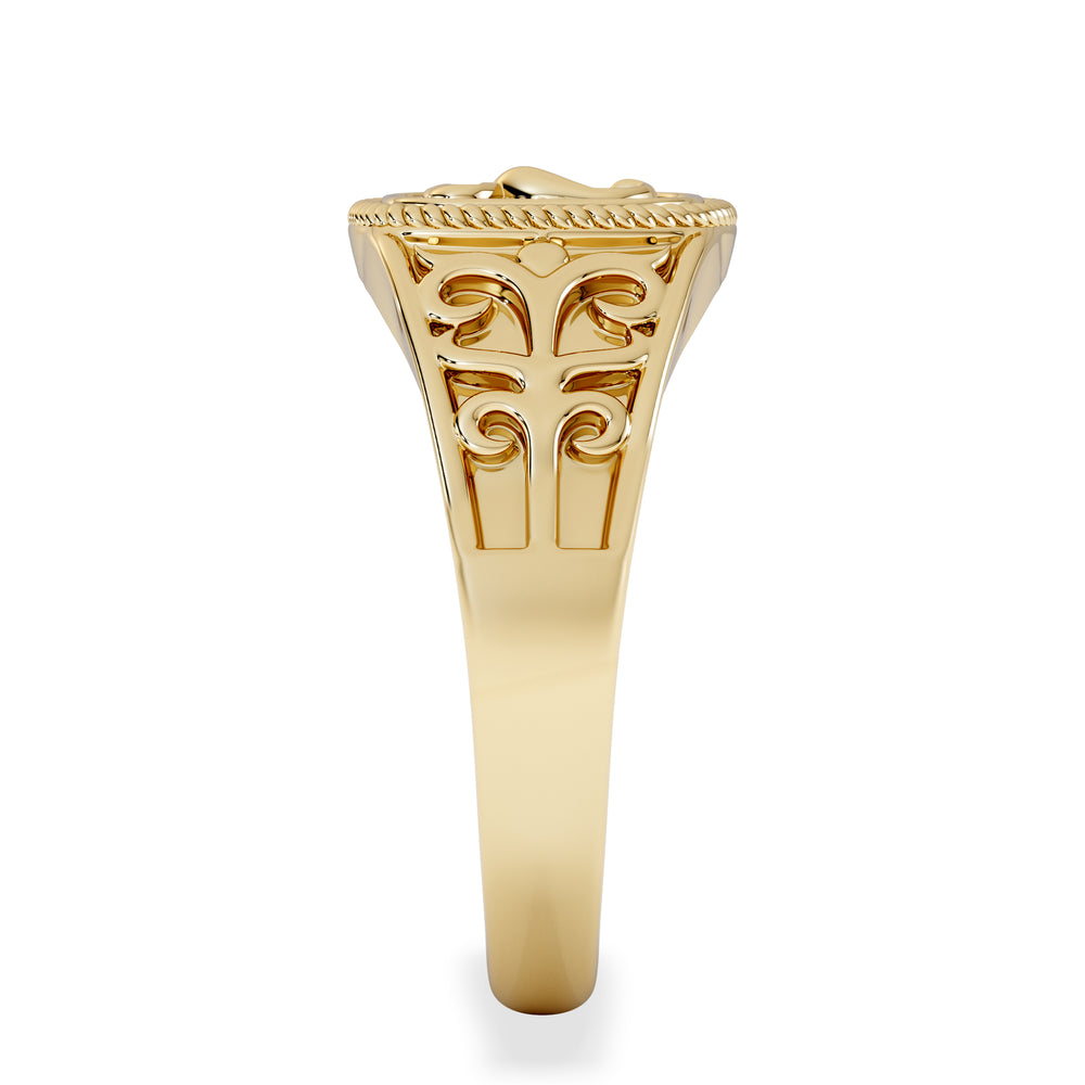 Scorpio Zodiac 0.01ct Lab Diamond Signet Ring in 18K Gold Vermeil