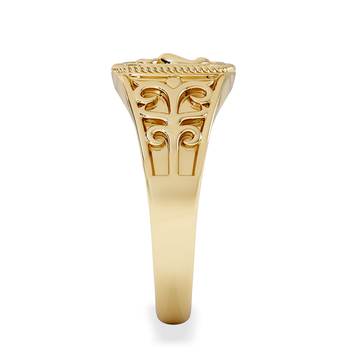 Scorpio Zodiac 0.01ct Lab Diamond Signet Ring in 18K Gold Vermeil