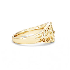 Taurus Zodiac 0.01ct Lab Diamond Signet Ring in 18K Gold Vermeil
