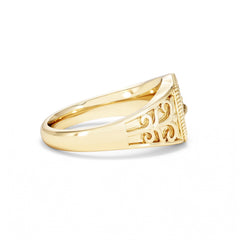 Taurus Zodiac 0.01ct Lab Diamond Signet Ring in 18K Gold Vermeil