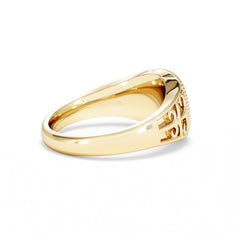 Taurus Zodiac 0.01ct Lab Diamond Signet Ring in 18K Gold Vermeil