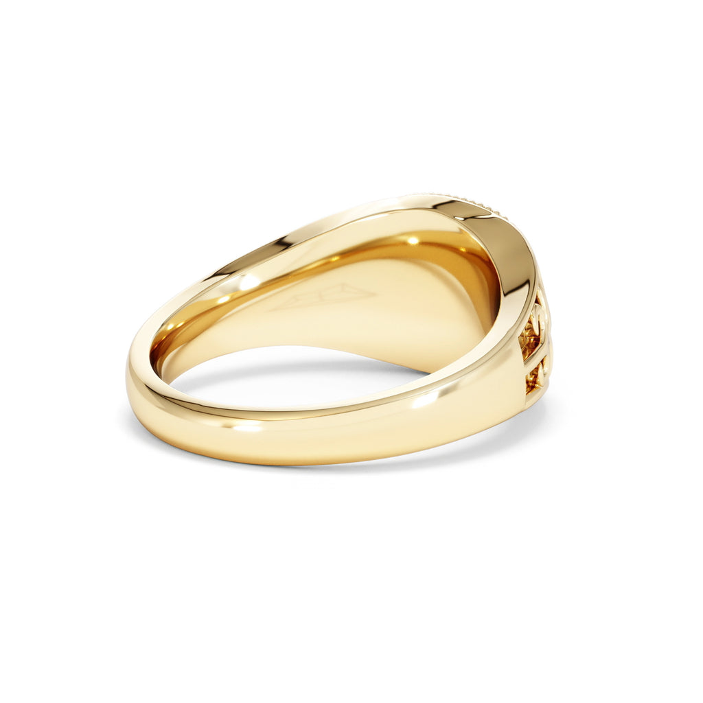 Taurus Zodiac 0.01ct Lab Diamond Signet Ring in 18K Gold Vermeil