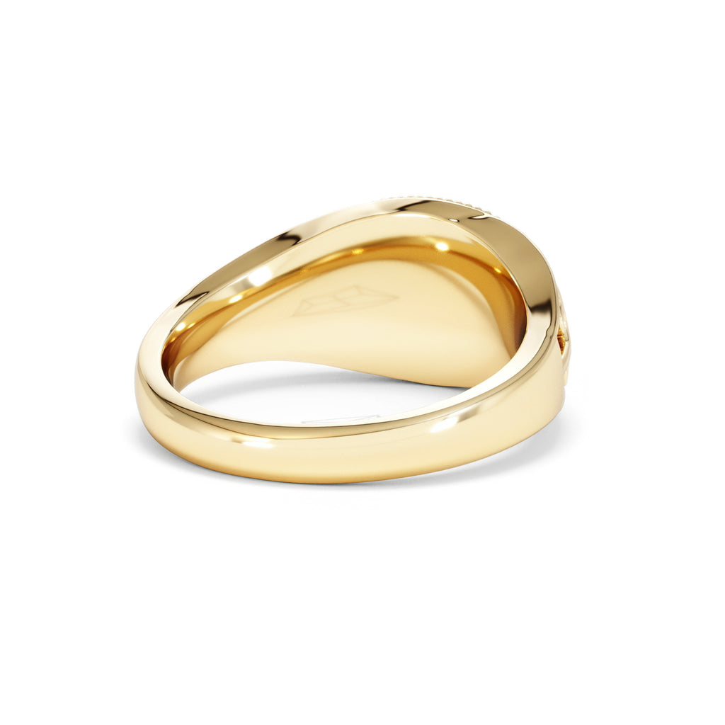 Taurus Zodiac 0.01ct Lab Diamond Signet Ring in 18K Gold Vermeil