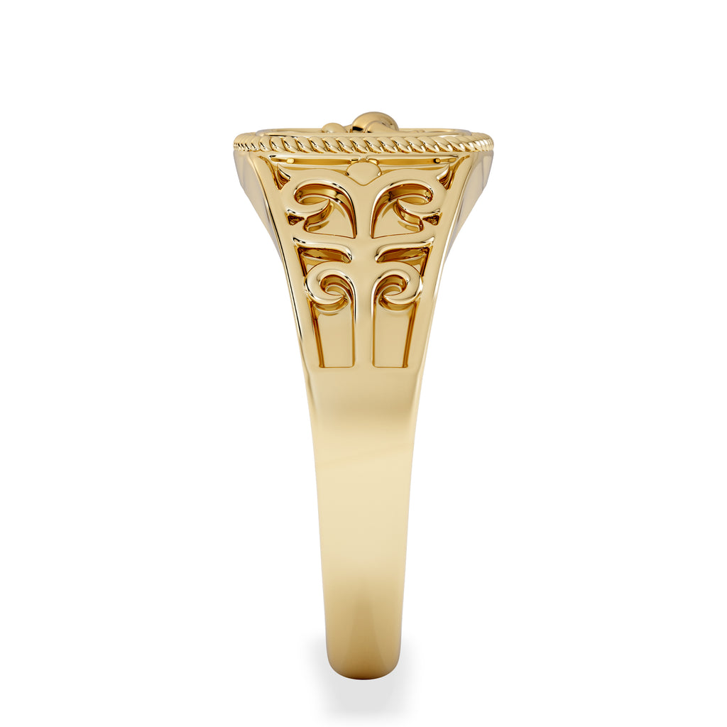 Taurus Zodiac 0.01ct Lab Diamond Signet Ring in 18K Gold Vermeil