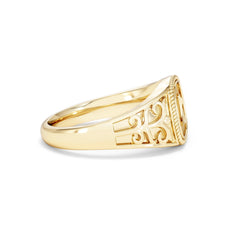 Virgo Zodiac 0.01ct Lab Diamond Signet Ring in 18K Gold Vermeil