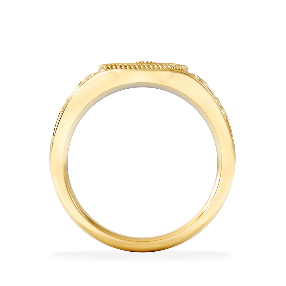 Virgo Zodiac 0.01ct Lab Diamond Signet Ring in 18K Gold Vermeil