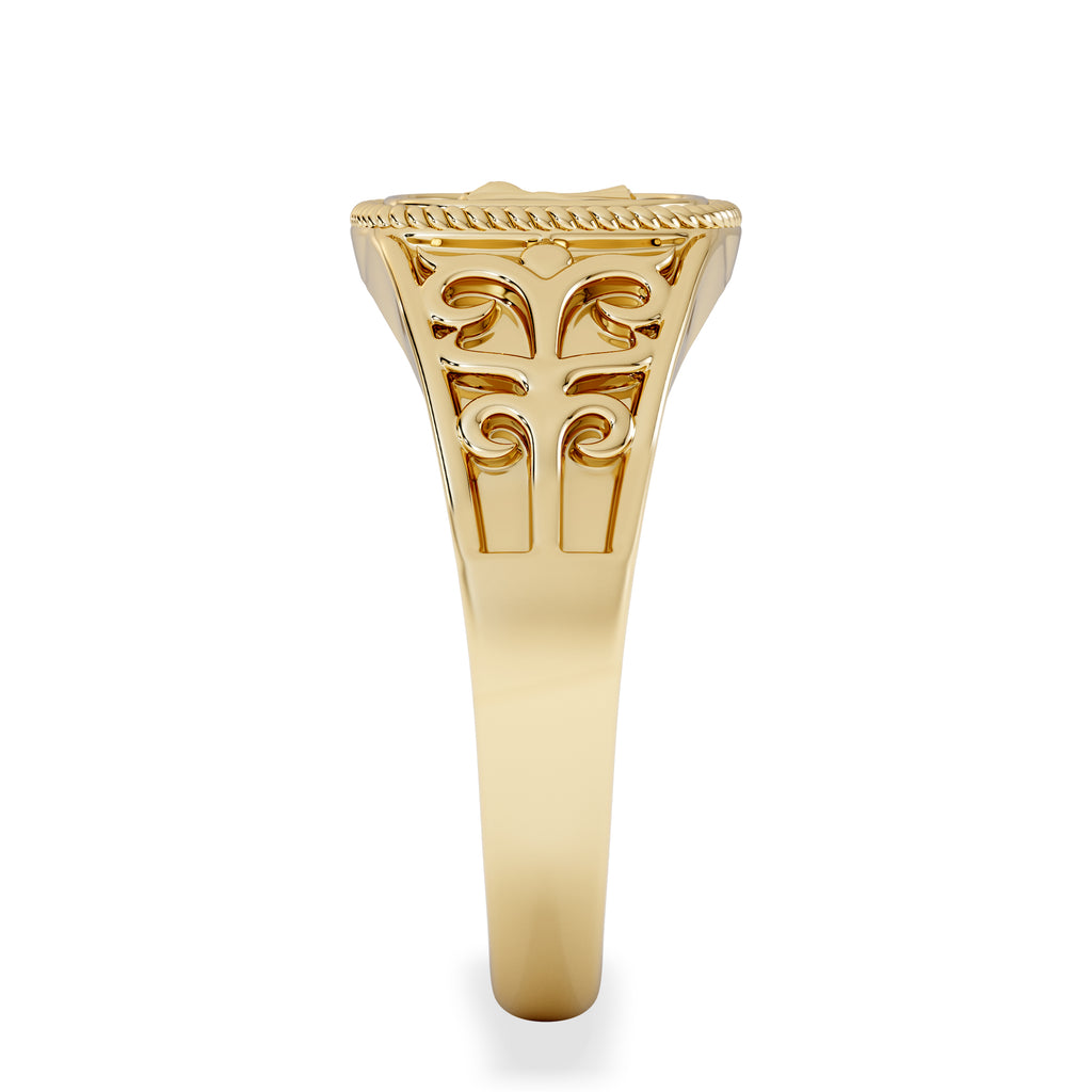 Virgo Zodiac 0.01ct Lab Diamond Signet Ring in 18K Gold Vermeil