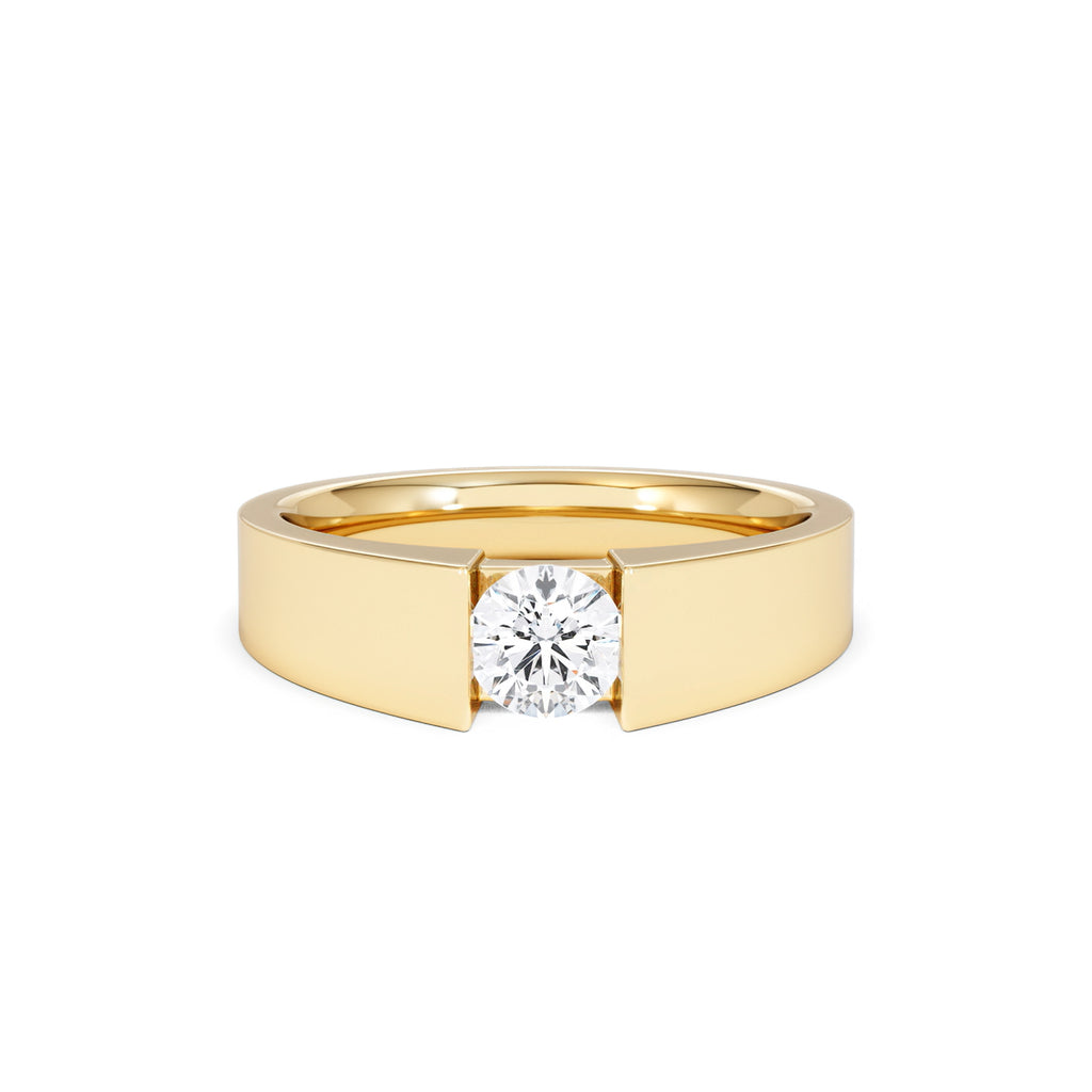 Jessica 0.50ct Round Cut Lab Diamond Solitaire Engagement Ring in 9K Yellow Gold