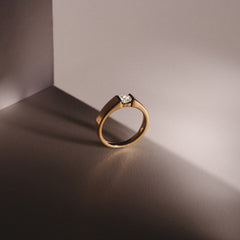 Jessica 0.50ct Round Cut Lab Diamond Solitaire Engagement Ring in 18K Gold Vermeil