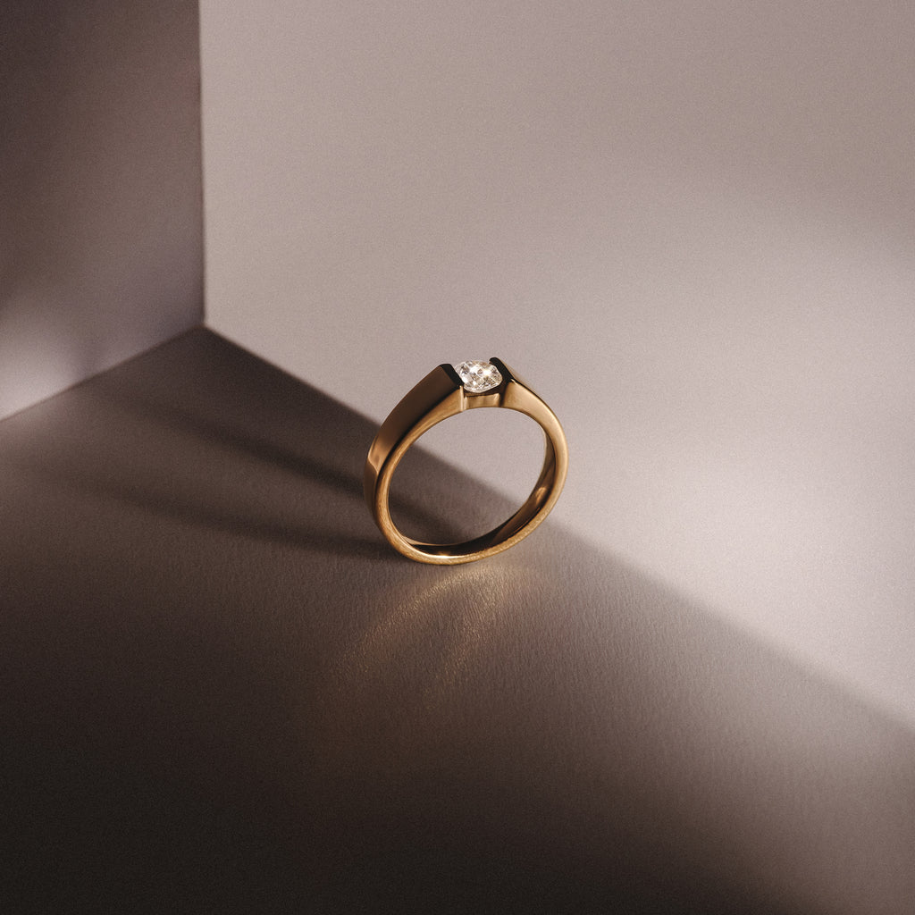 Jessica 0.50ct Round Cut Lab Diamond Solitaire Engagement Ring in 9K Yellow Gold