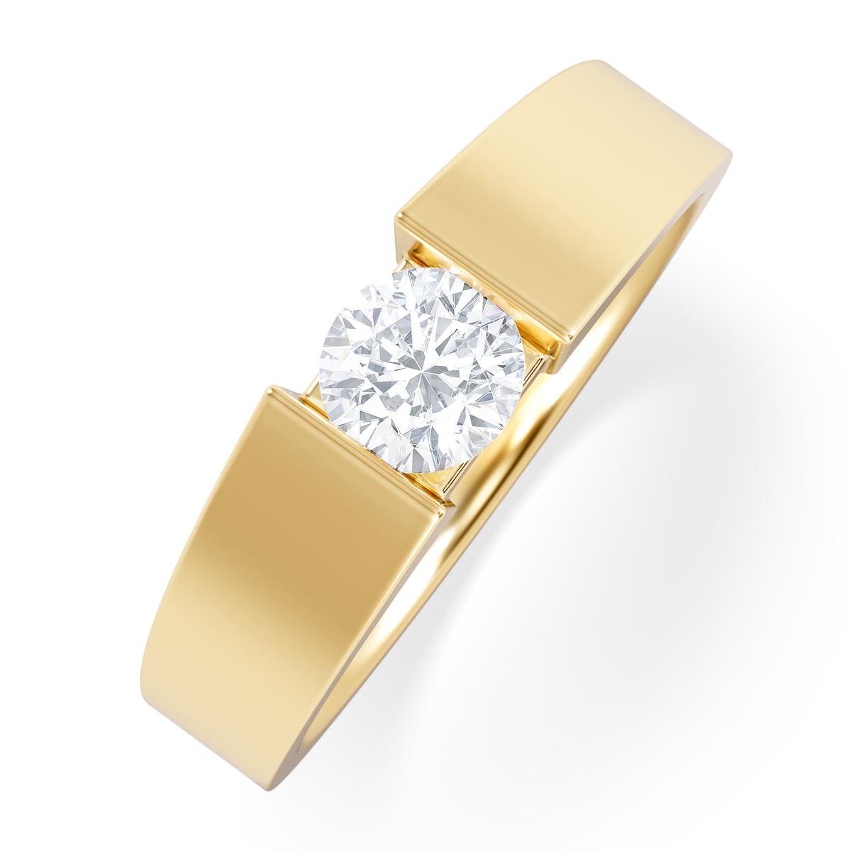Jessica 0.50ct Round Cut Lab Diamond Solitaire Engagement Ring in 18K Gold Vermeil