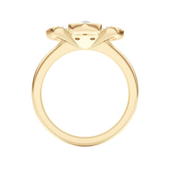 Eden 3mm Round Pearl and Lab Diamond Floral Ring in 18K Gold Vermeil