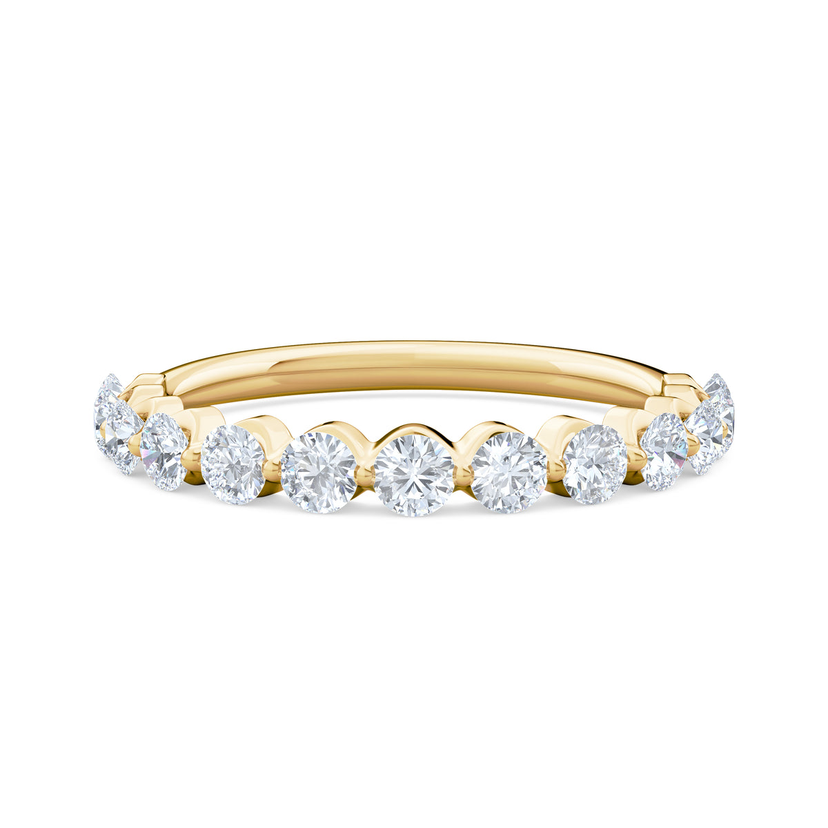 Mira 0.50ct Lab Diamond Half Eternity Ring in 18K Gold Vermeil