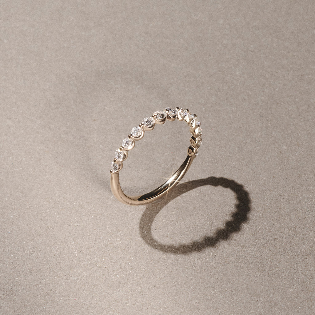 Mira 0.50ct Lab Diamond Half Eternity Ring in 18K Gold Vermeil