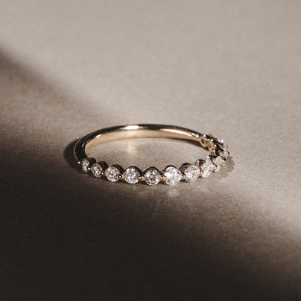 Mira 0.50ct Lab Diamond Half Eternity Ring in 18K Gold Vermeil