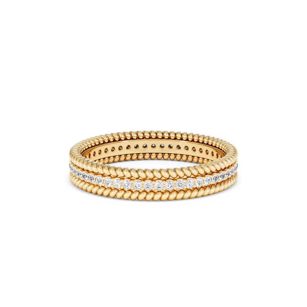 Woven 0.25ct Lab Diamond Eternity Ring in 18K Gold Vermeil