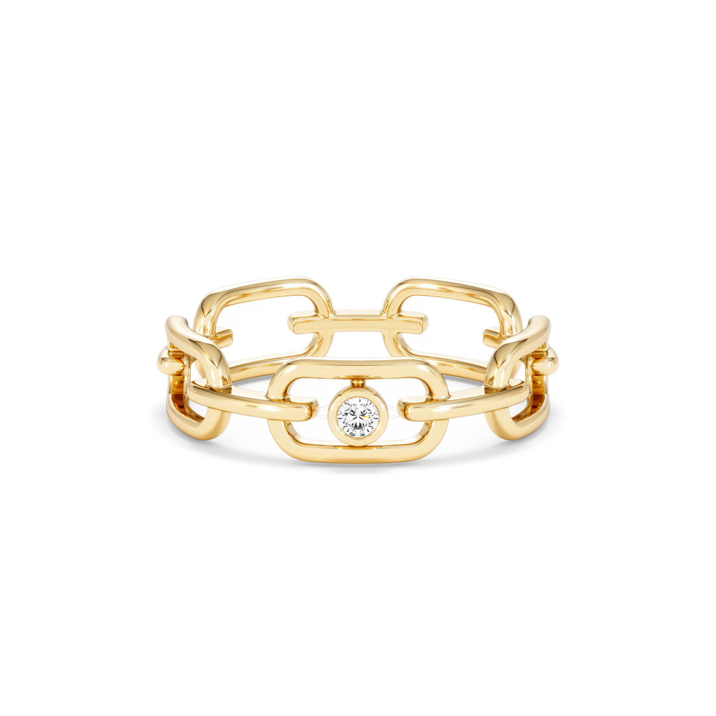 Bound Lab Diamond Link Ring 0.041ct Round Cut in 18K Gold Vermeil