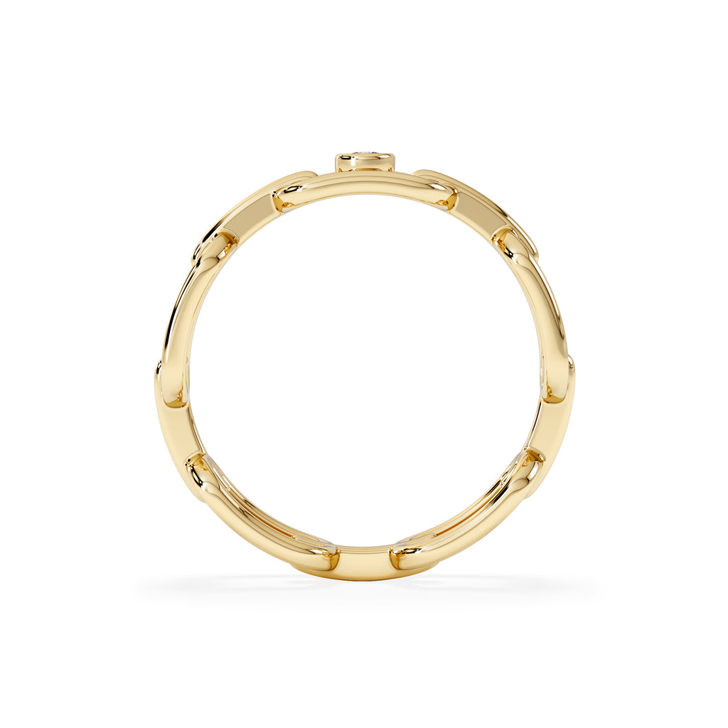 Bound Lab Diamond Link Ring 0.041ct Round Cut in 18K Gold Vermeil