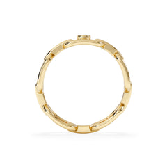 Bound Lab Diamond Link Ring 0.041ct Round Cut in 18K Gold Vermeil