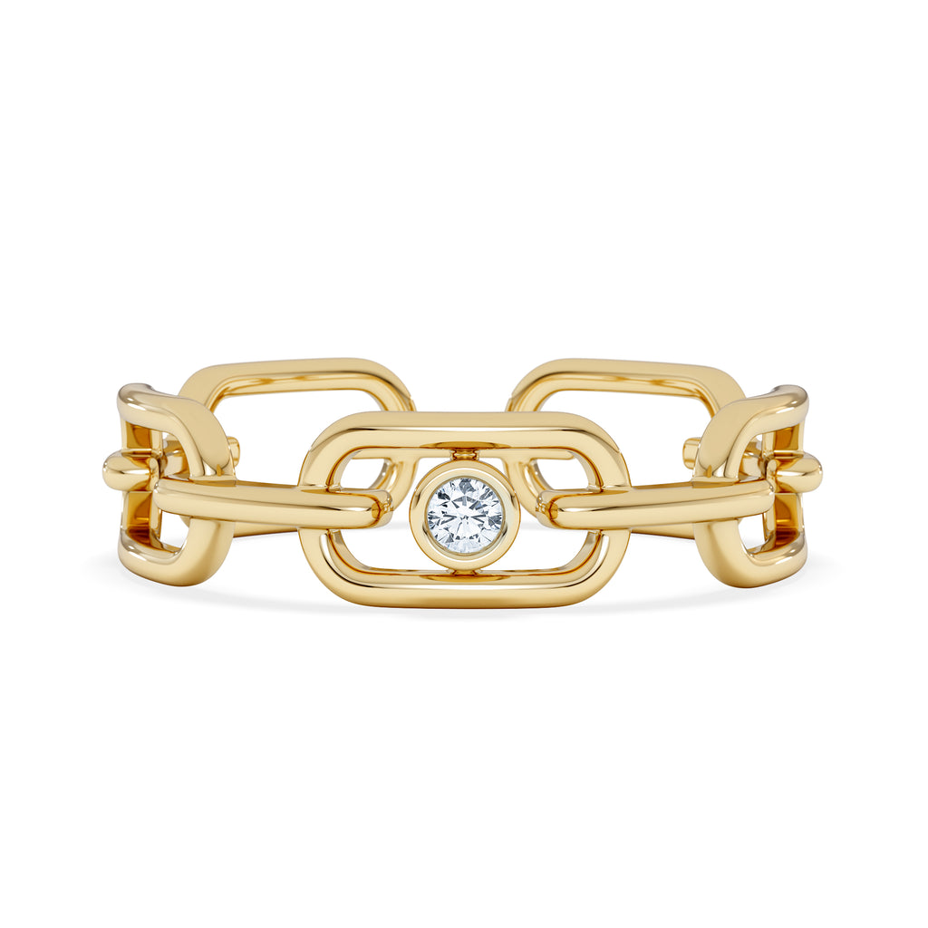 Bound Lab Diamond Link Ring 0.041ct Round Cut in 18K Gold Vermeil