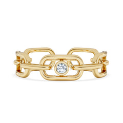 Bound Lab Diamond Link Ring 0.041ct Round Cut in 18K Gold Vermeil