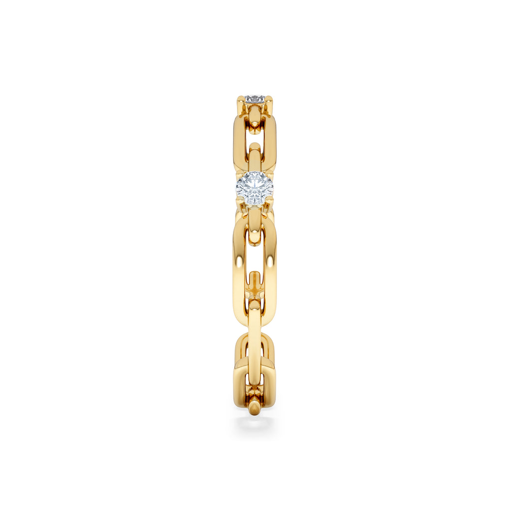 Bound Lab Diamond Link Ring 0.125ct Round Cut in 18K Gold Vermeil