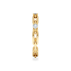 Bound Lab Diamond Link Ring 0.125ct Round Cut in 18K Gold Vermeil