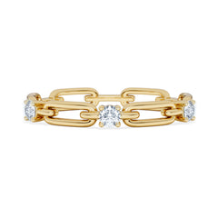 Bound Lab Diamond Link Ring 0.125ct Round Cut in 18K Gold Vermeil